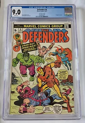 Buy Defenders #9: CGC 9.0, The Only UK Price Variant On Census! Marvel Comics (1973) • 71.96£