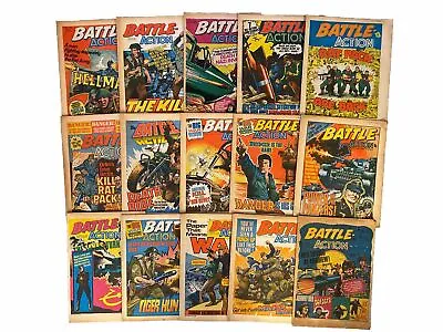 Buy Battle Action Comics 1970s Bulk Job Lot Vintage Set D5 Nice Condition 15 Issues • 14.99£