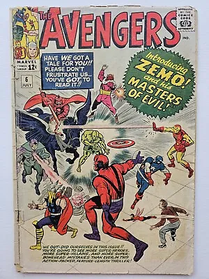Buy Avengers #6 (1964) 1st Baron Zemo & Masters Of Evil Key Marvel GD/VG • 77.19£