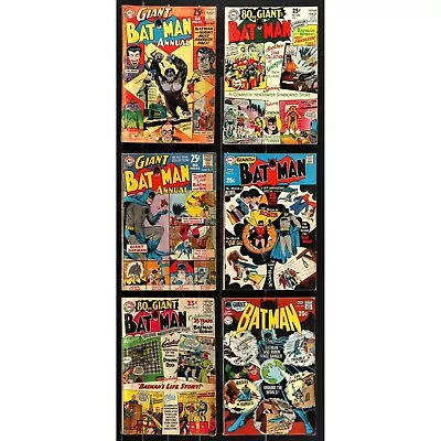 Buy LOT OF 6 BATMAN ANNUAL COMIC BOOKS 1960s-1970s Giant Batman & Robin Issues • 110.42£
