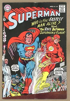 Buy Superman 199 VG+ Classic Cover/story 1st Superman Flash Race 1967 DC Comics U723 • 139.86£