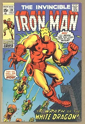 Buy Iron Man 39 FVF Trimpe Cover + Art! 1st WHITE DRAGON! Avengers! 1971 Marvel V490 • 21.21£