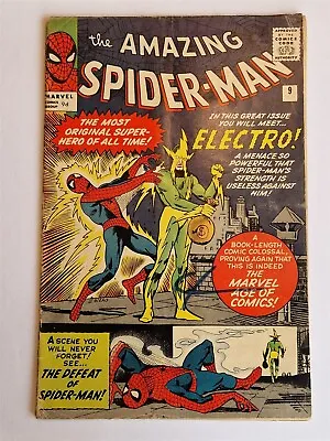 Buy Amazing Spider-man #9 Vg (4.0) February 1964 1st App Electro Marvel Comics <** • 799.99£