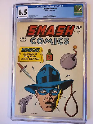 Buy SMASH COMICS # 64 QUALITY 1946 CGC 6.5 4th HIGHEST GRADED • 236.39£