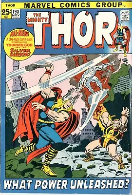 Buy Thor   # 193   VERY GOOD FINE   Nov.  1971   Silver Surfer X-over  Thor Vs Durok • 30.19£