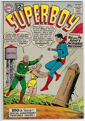 Buy Superboy 100 1962 F/VF 7.0 Swan-c/a 1st P Zone Criminals LSH 1-pg Superman#1-rep • 48.25£