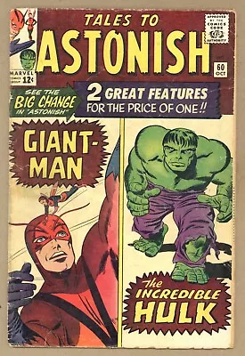 Buy Tales To Astonish 60 GVG Hulk Stories Begin HYPER-INTELLIGENT GORILLAS 1964 T476 • 53.97£