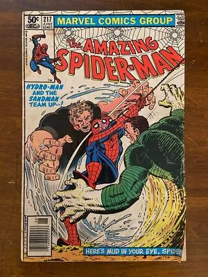Buy AMAZING SPIDER-MAN #217 (Marvel, 1963) FAIR Hydro-Man, Sandman • 4.02£