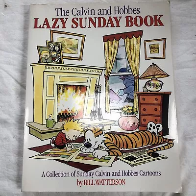Buy Vintage 1989 Calvin And Hobbes Lazy Sunday Book Comics Cartoons 1980s Watterson  • 3.21£
