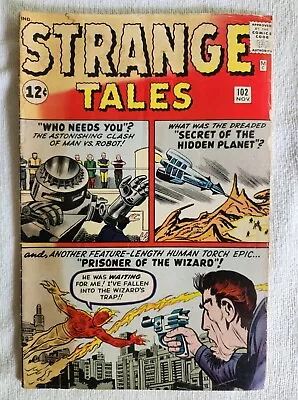 Buy STRANGE TALES #102: Nov 1962: Human Torch: 1st App Wizard: Kirby/Ditko • 51.39£