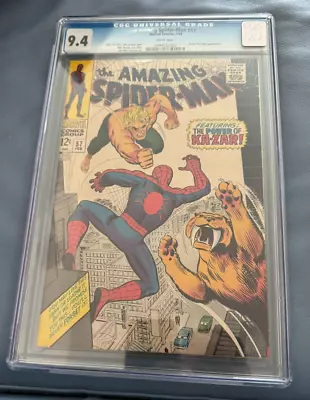 Buy Amazing Spider-man #57 CGC 9.4 White Pages 1968 Ka-zar. BEAUTIFUL ! 1968 • 533.65£
