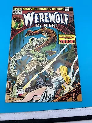 Buy WEREWOLF BY NIGHT #13 VF TOPAZ/TABOO January 1974 MARVEL US Comic Book • 15.99£