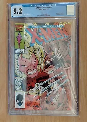 Buy Uncanny X-Men 213: CGC 9.2 - Wolverine Battles Sabretooth- 1987 • 80£