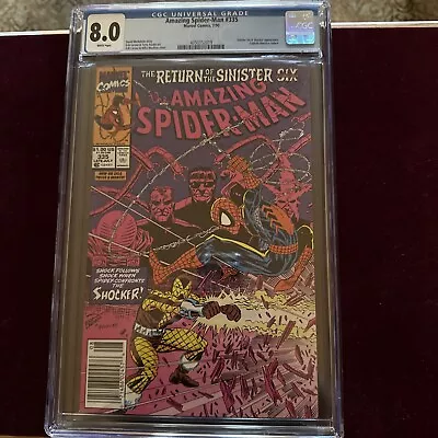 Buy Amazing Spider-man #335 - Cgc 8.0 - Sinsiter Six - Shocker - Captain America • 39.94£