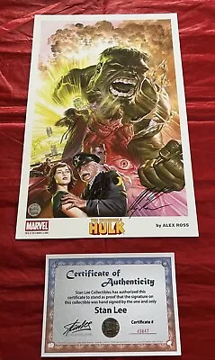 Buy Incredible Hulk Alex Ross Print Signed By Stan Lee W/ COA & Alex Ross Only 200!! • 331.07£