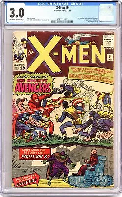 Buy Uncanny X-Men #9 CGC 3.0 1965 4163112001 1st Avengers/X-Men Crossover • 228.63£