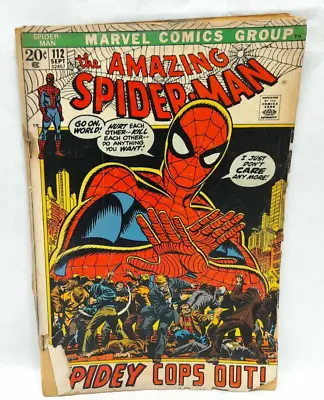 Buy The Amazing Spiderman #112 - 1972 Marvel - Spidey Cops Out! • 14.98£