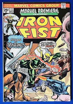 Buy Marvel Premiere #17 (1974) 3rd APP Of Iron Fist & 1st APP Of Triple Iron; VG • 7.19£