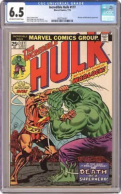 Buy Incredible Hulk #177 CGC 6.5 1974 3802326001 • 34.38£