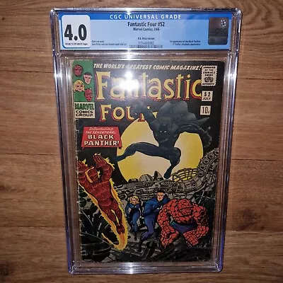 Buy Marvel Comics Fantastic Four #52 - 1st Black Panther 1966 - CGC 4.0 Pence  • 400£