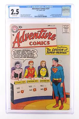 Buy Adventure Comics #247 - D.C. Comics 1958 CGC 2.5 1st Appearance Of The Legion Of • 1,343.24£