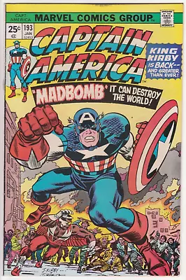 Buy Captain America #193, Marvel Comics 1976 FN/VF 7.0 Jack Kirby Returns To Title! • 19.99£