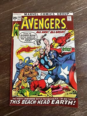 Buy The Avengers #93 (Marvel 1971) Kree Skrull War Part 5 FN- • 35.52£