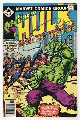 Buy Incredible Hulk #212 VINTAGE 1977 Marvel Comics 1st Constrictor • 15.79£