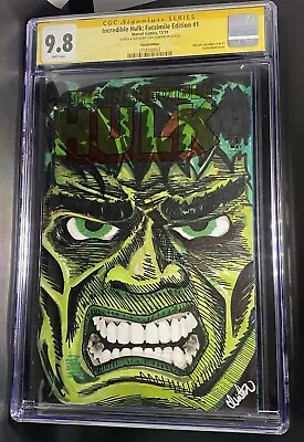 Buy CGC 9.8 INCREDIBLE HULK #1 Facsimile Edition Signed/Sketched • 75.95£