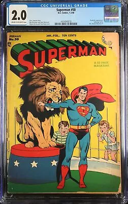 Buy Superman #50 CGC GD 2.0 Boring/Kaye Cover! Prankster Appearance!  DC Comics 1948 • 316.94£