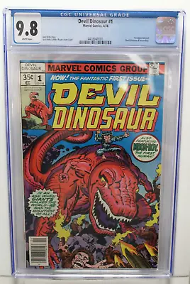 Buy DEVIL DINOSAUR #1 CGC 9.8 WHITE 1st App Moon Boy & Devil Dinosaur KEY ISSUE 1978 • 190.40£