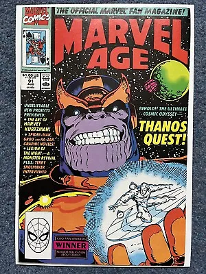 Buy Marvel Age Comic # 91 VFN Preview Of Thanos Quest (pre-dates Thanos Quest # 1) • 9.99£