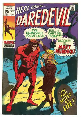 Buy Daredevil #57 7.5 // Daredevil Reveals Identity To Karen Page Marvel Comics 1969 • 49.17£