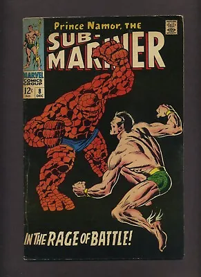Buy Sub-Mariner 8 (VG) Vs Thing! Roy Thomas, John Buscema 1968 Marvel Comics R187 • 43.97£