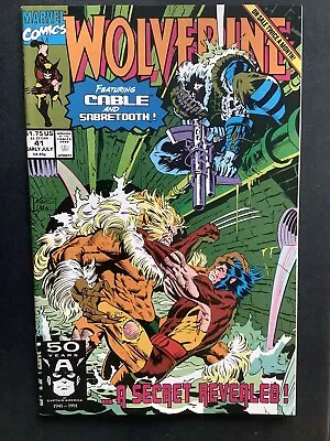 Buy Wolverine #41 Vol.2 Sabretooth Battles Cable First Print (1991) • 8£