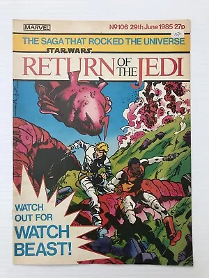 Buy STAR WARS WEEKLY MAGAZINE Marvel Uk RETURN OF THE JEDI.  #106 VINTAGE . 1985 • 3£