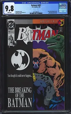 Buy Batman #497 CGC 9.8 NM/MT WP KEY Bane Breaks Batman's Back DC Comics 1993 • 71.58£