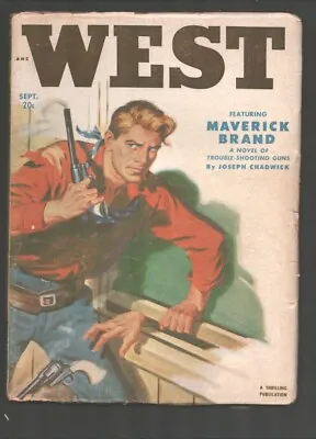 Buy West 9/1951-Thrilling-Gunfight Cover By Robert Lillis- Maverick Brand  By Jos... • 50.19£