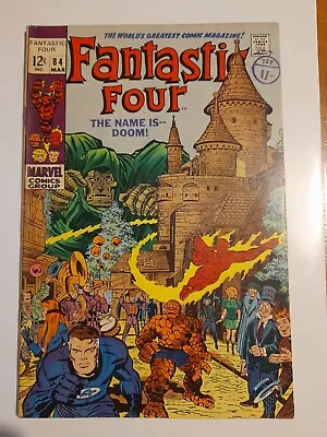 Buy Fantastic Four #84 Mar 1969 FINE+ 6.5 Iconic Jack Kirby Doctor Doom Cover Art • 49.99£