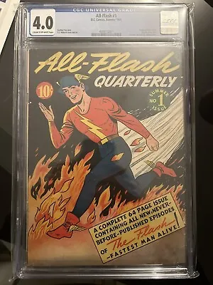 Buy All-Flash 1 Summer 1941 CGC 4.0 Cr/OW Original Retold, 1st Solo Flash Title • 4,000£