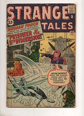 Buy Strange Tales #103 #3 Issue HUMAN TORCH 1962 NICE VG 4.0! KIRBY & DITKO ART! • 95.93£