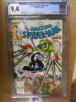 Buy Marvel Comics Amazing Spiderman 299 1st Venom Appearance CGC 9.4 1988 White Page • 179.99£