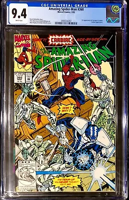 Buy  Amazing Spider-man #360  Cgc 9.4 1st Appearance Of Carnage In Cameo • 56.25£