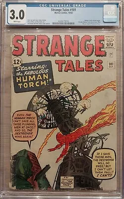 Buy 1962 Strange Tales #101 CGC 3.0 GOOD/VERY GOOD Marvel Comic Human Torch • 170.77£