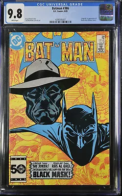 Buy Batman #386 CGC Universal 9.8 WHITE Pages - 1st App Black Mask D.C. Comics 1985 • 182.38£