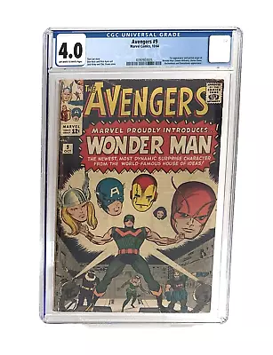 Buy Avengers #9 CGC 4.0 Kirby/Stan Lee 1964 KEY 1st App/Partial Origin Of Wonder Man • 35£