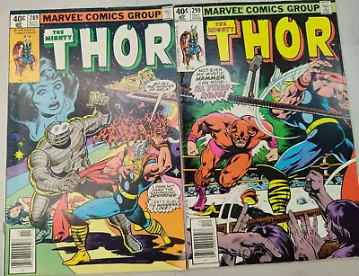 Buy The Mighty Thor #289 #290 Marvel 1979 Comic Books • 9.59£