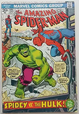 Buy The Amazing Spider-Man #119 Spidey Vs. Hulk! 1973 Very Good • 63.43£