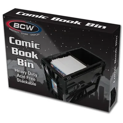 Buy BCW Short Plastic Black Heavy Duty Acid Free Stackable Comic Book Storage Bin • 34.04£