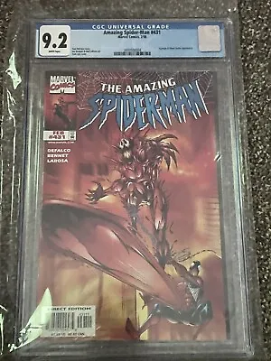 Buy Carnage AMAZING SPIDER-MAN 431 CGC 9.2 Marvel White Pages Spiderman • 59.96£